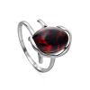 Adjustable Sterling Silver Ring With Cherry Amber The Vivaldi, Ring Size: Adjustable, image 