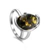 Adjustable Amber Ring In Sterling Silver The Vivaldi, Ring Size: Adjustable, image 