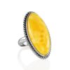 Gorgeous Honey Amber Ring In Sterling Silver The Glow, Ring Size: 8.5 / 18.5, image 