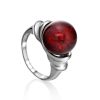 Sterling Silver Ring With Cherry Amber The Saturn, Ring Size: 10 / 20, image 