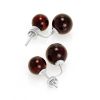 Cherry Amber Stud Earrings In Sterling Silver The Paris, image 
