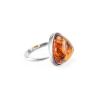 Triangle Silver Ring With Cognac Amber The Astoria, Ring Size: 11.5 / 21, image 