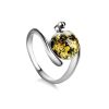 Sterling Silver Ring With Green Amber The Sphere, Ring Size: 11.5 / 21, image 