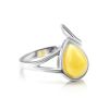 Honey Amber Ring In Sterling Silver The Fiori, Ring Size: 11.5 / 21, image 