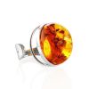 Amazing Silver Ring With Cognac Amber The Glow, Ring Size: Adjustable, image 