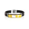 Rubber Metal Wristband With Amber Mosaic The Grunge, image 