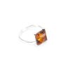 Sterling Silver Ring With Square Amber Stone The Athena, Ring Size: 11.5 / 21, image 