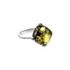 Green Amber Ring In Sterling Silver The Byzantium, Ring Size: 11.5 / 21, image 