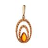 Gold Amber Pendant With Champagne Crystals The Raphael, image 