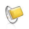 Geometric Honey Amber Ring In Sterling Silver The Copenhagen, Ring Size: 11 / 20.5, image 