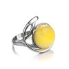 Elegant Amber Ring In Sterling Silver The  Phoenix, Ring Size: 6 / 16.5, image 