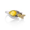 Lemon Amber Ring In Sterling Silver The Bee, Ring Size: 10 / 20, image 