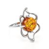 Charming Amber Ring In Sterling Silver The Daisy, Ring Size: 13 / 22, image 