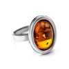 Cognac Amber Ring In Sterling Silver The Goji, Ring Size: Adjustable, image 