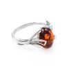 Delicate Sterling Silver Ring With Oval Cut Amber The Crocus, Ring Size: 12 / 21.5, image 