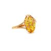 Designer Amber Golden Ring The Spider Web Collection, Ring Size: 9 / 19, image 