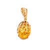 Lemon Amber Pendant In Gold The Spider Web, image 