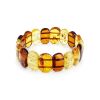 Multicolor Amber Flat Beaded Stretch Bracelet, image 