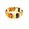 Multicolor Amber Flat Beaded Stretch Bracelet, image 