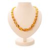Olive Cut Amber Beaded Necklace, image 