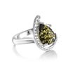 Green Amber Ring in Sterling Silver The Acapulco, Ring Size: 10 / 20, image 