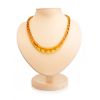 Cognac Amber Barrel Beaded Necklace, image 