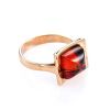 Golden Ring With Bright Amber Stone, Ring Size: 7 / 17.5, image 