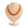 Classy Cognac Amber Ball Beaded Necklace, image 