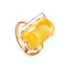 Golden Cocktail Ring With Bold Amber Stone The Picasso, Ring Size: Adjustable, image 