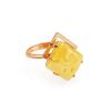 Stylish Golden Ring With Amber The Picasso, Ring Size: Adjustable, image 