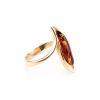 Refined Golden Ring With Cognac Amber, Ring Size: 8 / 18, image 