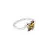Refined Silver Ring With Amber Center Stone The Amaranth, Ring Size: 5 / 15.5, image 