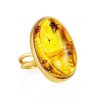 Amber Cocktail Ring With Insect Inclusions The Clio, Ring Size: Adjustable, image 