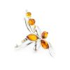 Classic Silver Floral Ring With Amber Stones The Verbena, Ring Size: 9.5 / 19.5, image 