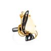 Bold Gold-Plated Cocktail Ring With Mammoth Tusk The Era, Ring Size: Adjustable, image 