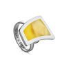 Honey Amber Adjustable Ring In Silver The London, Ring Size: Adjustable, image 