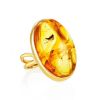 Bold Amber Gold Plated Ring With Inclusions The Clio, Ring Size: Adjustable, image 