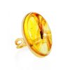 Amber With Insect Inclusions Ring The Clio, Ring Size: Adjustable, image 