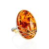 Gold Plated Amber Adjustable Ring The Meridian, Ring Size: Adjustable, image 