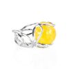 Filigree Silver Ring With Amber Center Stone The Flamenco, Ring Size: Adjustable, image 