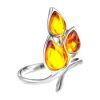 Sterling Silver Floral Ring With Amber The Verbena, Ring Size: 11 / 20.5, image 
