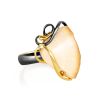 Refined Gold-Plated Open Ring With Genuine Mammoth Ivory The Era, Ring Size: Adjustable, image 