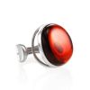 Bold Amber Adjustable Ring In Silver The Glow, Ring Size: Adjustable, image 