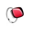 Red Amber Ring in Sterling Silver The Sangria, Ring Size: 6.5 / 17, image 