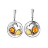 Bold Round Silver Amber Dangles The Lyric, image 