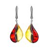 Silver Dangles With Multicolor Amber The Sunrise, image 