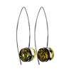 Bold Silver Threaded Earrings With Green Amber The Furor, image 