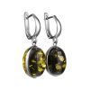 Green Amber Silver Dangle Earrings The Goji, image 