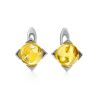 Geometric Amber Silver Earrings The Rondo, image 