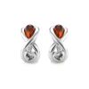 Cute Silver Amber Earrings The Amour, image 